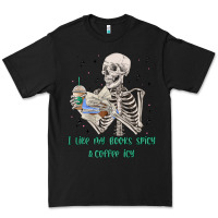 Black i like my books spicy and coffee icy Premium Tee - MaliasSmallBusiness