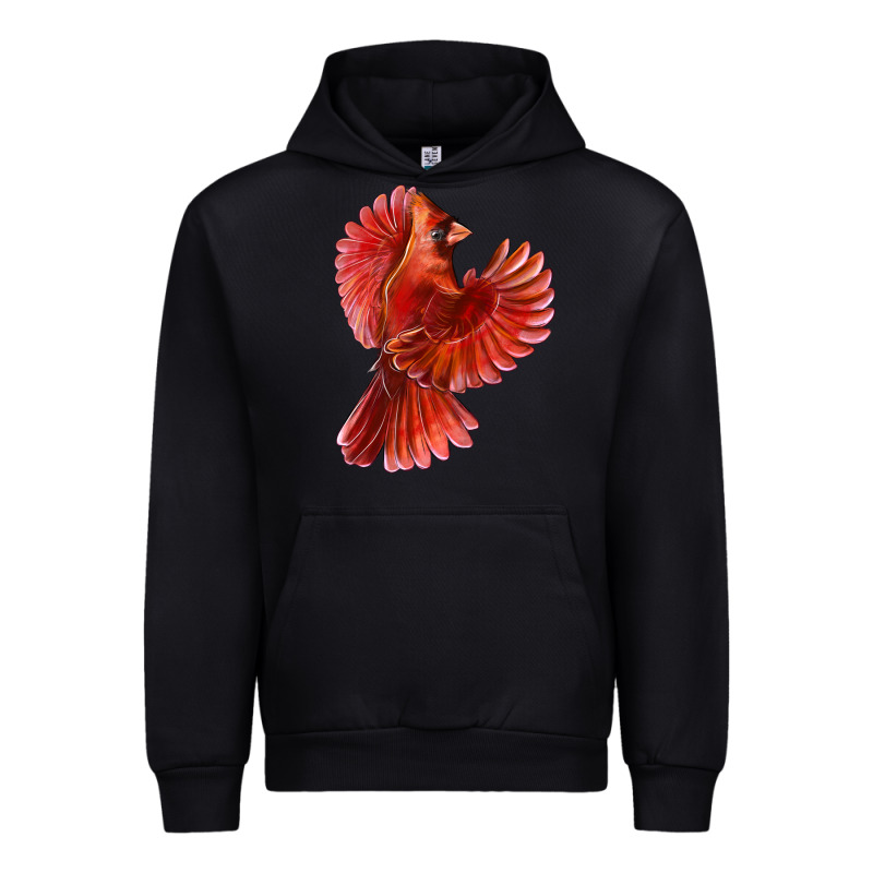 Flying Northern Cardinal Bird Urban Hoodie by LillyAllenDesigns | Teevron