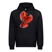 Black Flying Northern Cardinal Bird Urban Hoodie - LillyAllenDesigns