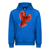 Cobalt Flying Northern Cardinal Bird Urban Hoodie - LillyAllenDesigns
