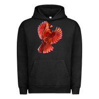 Pigment Black Flying Northern Cardinal Bird Urban Hoodie - LillyAllenDesigns