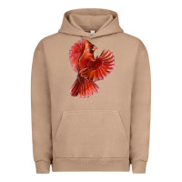 Pigment Burro Flying Northern Cardinal Bird Urban Hoodie - LillyAllenDesigns