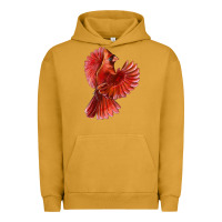 Pigment Peanut Butter Flying Northern Cardinal Bird Urban Hoodie - LillyAllenDesigns