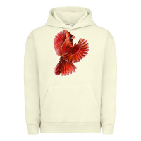 Pigment Pistachio Flying Northern Cardinal Bird Urban Hoodie - LillyAllenDesigns