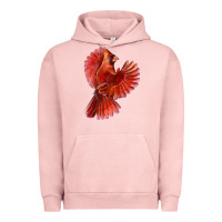 Pigment Salmon Flying Northern Cardinal Bird Urban Hoodie - LillyAllenDesigns
