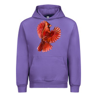 Tulip Flying Northern Cardinal Bird Urban Hoodie - LillyAllenDesigns