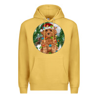 Antique Gold Toy Poodle And Farm Premium Hoodie - RanaPortraitStore