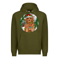 Army Green Toy Poodle And Farm Premium Hoodie - RanaPortraitStore