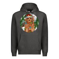 Charcoal Heather Toy Poodle And Farm Premium Hoodie - RanaPortraitStore