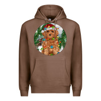 Chestnut Toy Poodle And Farm Premium Hoodie - RanaPortraitStore