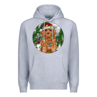 Heather Grey Toy Poodle And Farm Premium Hoodie - RanaPortraitStore