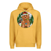 Mustard Toy Poodle And Farm Premium Hoodie - RanaPortraitStore