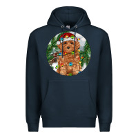 Navy Toy Poodle And Farm Premium Hoodie - RanaPortraitStore