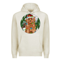 Oatmeal Heather Toy Poodle And Farm Premium Hoodie - RanaPortraitStore