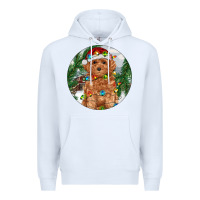 White Toy Poodle And Farm Premium Hoodie - RanaPortraitStore