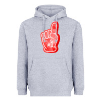 Heather Grey number one foam finger Heavyweight Hoodie - FaDigitalArtStudio
