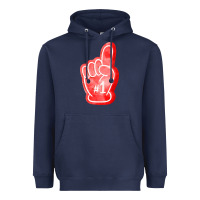 Navy number one foam finger Heavyweight Hoodie - FaDigitalArtStudio