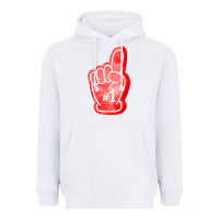 White number one foam finger Heavyweight Hoodie - FaDigitalArtStudio
