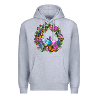 Heather Grey Easter Ocaliptus spring flowers Premium Hoodie - OliviaCreatesArt