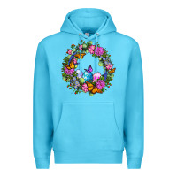 Ocean Blue Easter Ocaliptus spring flowers Premium Hoodie - OliviaCreatesArt