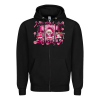 Black i'm dreaming of a pink christmas Zipper Hoodie - FaDigitalArtStudio