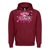 Burgundy i'm dreaming of a pink christmas Zipper Hoodie - FaDigitalArtStudio