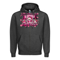 Charcoal Heather i'm dreaming of a pink christmas Zipper Hoodie - FaDigitalArtStudio