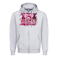 Heather Grey i'm dreaming of a pink christmas Zipper Hoodie - FaDigitalArtStudio
