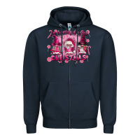 Navy i'm dreaming of a pink christmas Zipper Hoodie - FaDigitalArtStudio