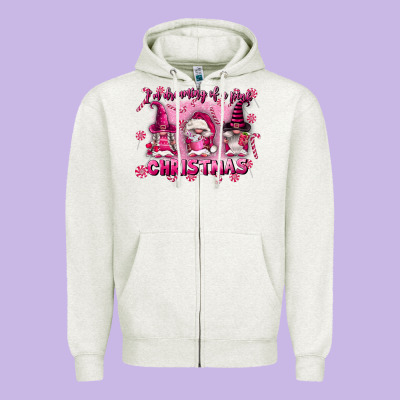 I'm Dreaming Of A Pink Christmas Zipper Hoodie Designed By Fadigitalartstudio
