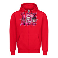 Red i'm dreaming of a pink christmas Zipper Hoodie - FaDigitalArtStudio