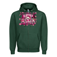 Sports Green i'm dreaming of a pink christmas Zipper Hoodie - FaDigitalArtStudio
