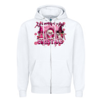 White i'm dreaming of a pink christmas Zipper Hoodie - FaDigitalArtStudio