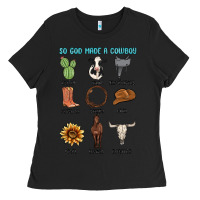Black so god made a cowboy Ladies Tee - MaliasSmallBusiness