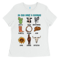 White so god made a cowboy Ladies Tee - MaliasSmallBusiness