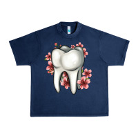 Navy floral tooth Urban Heavy Tee - Jasminsmagicworld