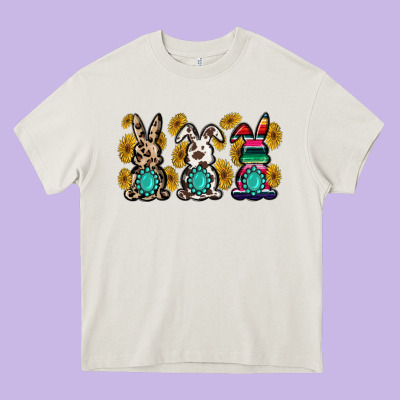 Western Bunny Heavy Core Tee Designed By Maliassmallbusiness