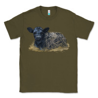Army Green Black Angus Calf Illustrations Classic Tee - LillyAllenDesigns