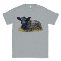 Heather Grey Black Angus Calf Illustrations Classic Tee - LillyAllenDesigns