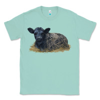 Seafoam Black Angus Calf Illustrations Classic Tee - LillyAllenDesigns