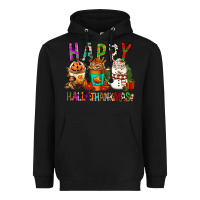 Black Happy hallothankmas coffee cups Heavyweight Hoodie - FaDigitalArtStudio
