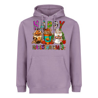 Lavender Happy hallothankmas coffee cups Heavyweight Hoodie - FaDigitalArtStudio
