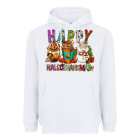 White Happy hallothankmas coffee cups Heavyweight Hoodie - FaDigitalArtStudio