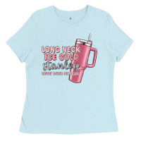Baby Blue long neck ice cold stanley never broke my heart Ladies Tee - MaliasSmallBusiness