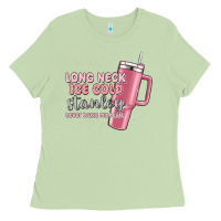 Matcha long neck ice cold stanley never broke my heart Ladies Tee - MaliasSmallBusiness