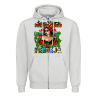 Dove Grey Mexican Chingona Zipper Hoodie - FaDigitalArtStudio