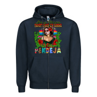 Navy Mexican Chingona Zipper Hoodie - FaDigitalArtStudio