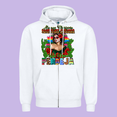 Mexican Chingona Zipper Hoodie Designed By Fadigitalartstudio