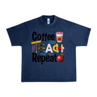 Navy coffee teach repeat Urban Heavy Tee - BarkalooDesign