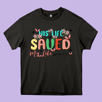 His Life Saved My Life Heavy Core Tee Designed By Maliassmallbusiness